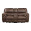 Ensemble de canapé de salon moelleux 2pc avec canapé inclinable électrique et causeuse en microfibre brun-125536939