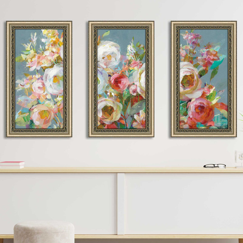 «Joy Of The Garden Square I», reproduction sur acrylique 3 pièces, H 27,5 po x l 46,5 po x P 2 po