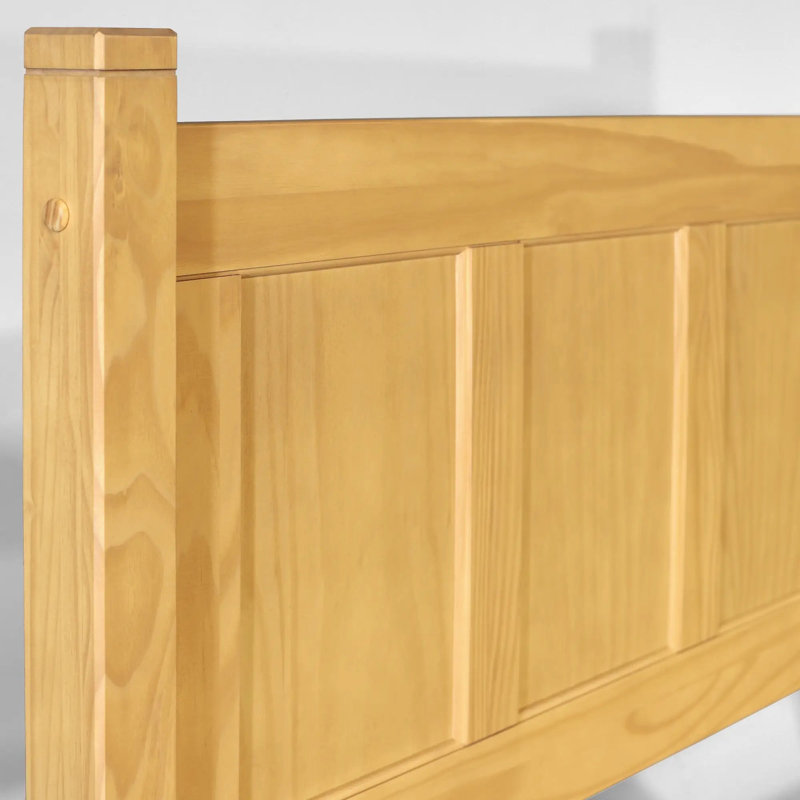Lit plateforme en bois massif Shaker, Très grand, Naturel