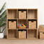 Ensemble de 4 paniers de rangement en osier, 10 x 10,5 x 10,75 pouces paniers pliables pour tablettes 11 x 11 cubes, jacinthe d'eau naturelle