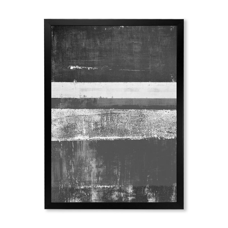 Art moderne gris et bleu II 2FL47767, Cadre noir, H 20 po x l 12 po x P 1 po