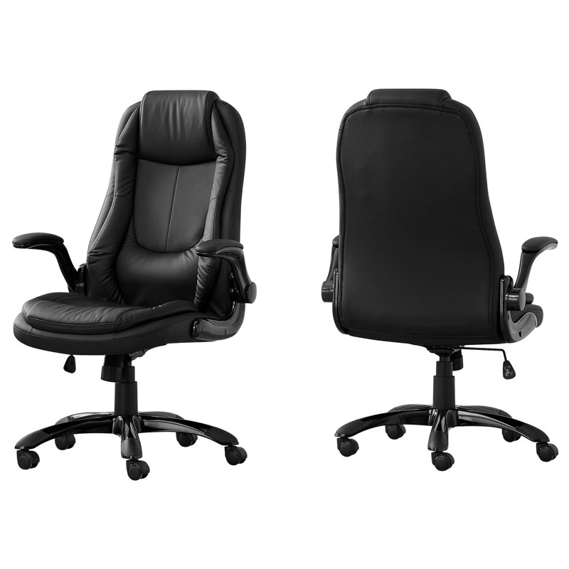 Chaise de bureau Aila, hauteur réglable, pivotante, ergonomique, accoudoirs, bureau d'ordinateur, bureau, métal, noir