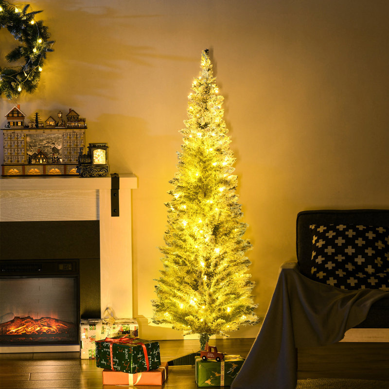 Arbre de Noël de 5 pi de hauteur avec 110 blanc chaud, 294 pointes, prise artificielle de longue durée sans choix