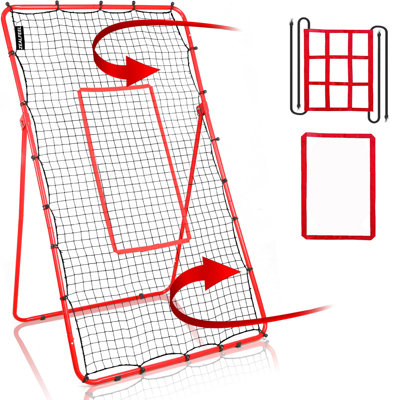 Zealfeel Volleyball Rebounder, 6-Angle Adjustable 4x7 FT Volleyball Rebounder Net with Steel Frame & High-Tension PE Netting, Volleyball Bounce Back Net Practice for Setting Spiking Bumping