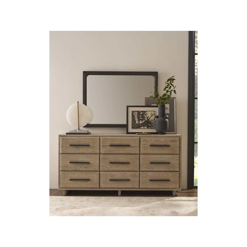 Modern 9 - Drawer Dresser, Brown