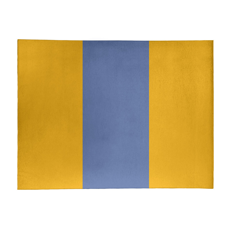 Tapis rayé jaune / bleu, Rectangle 8 pi x 10 pi