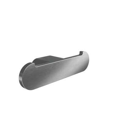 Flow Wall-Mounted Double Towel Hook - Brushed Nickel, Premium Brass Construction, Installation Hardware Included