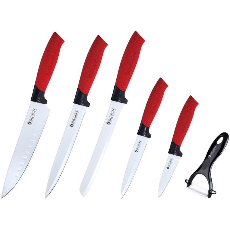 Ensemble de couteaux à poignée rouge
