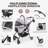 Foldable Pet Stroller With Separable Carrier And 360° Rotating Wheels-122632861