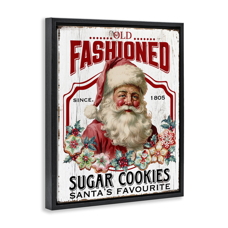 Art mural sur toile Old Fashioned Cookies par Creatif Belle, H 31 po x l 25 po, Cadre flottant noir de jais