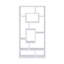 Bibliothèque rectangulaire à 10 tablettes en blanc