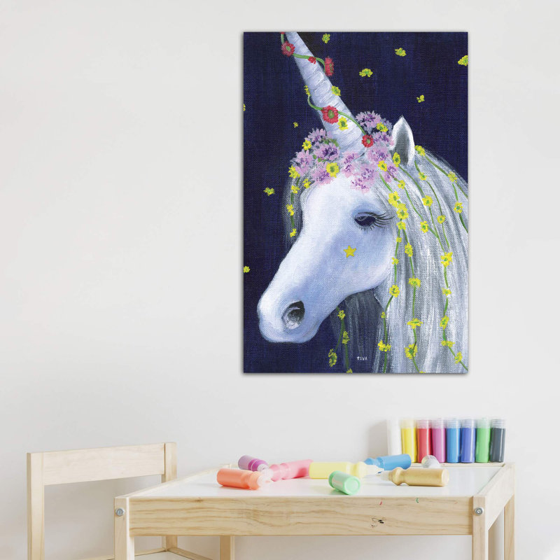 «Unicorn IV» par Tava - impression d'art graphique, Toile tendue, Pas de tapis, H 40 po x l 26 po x P 1,5 po