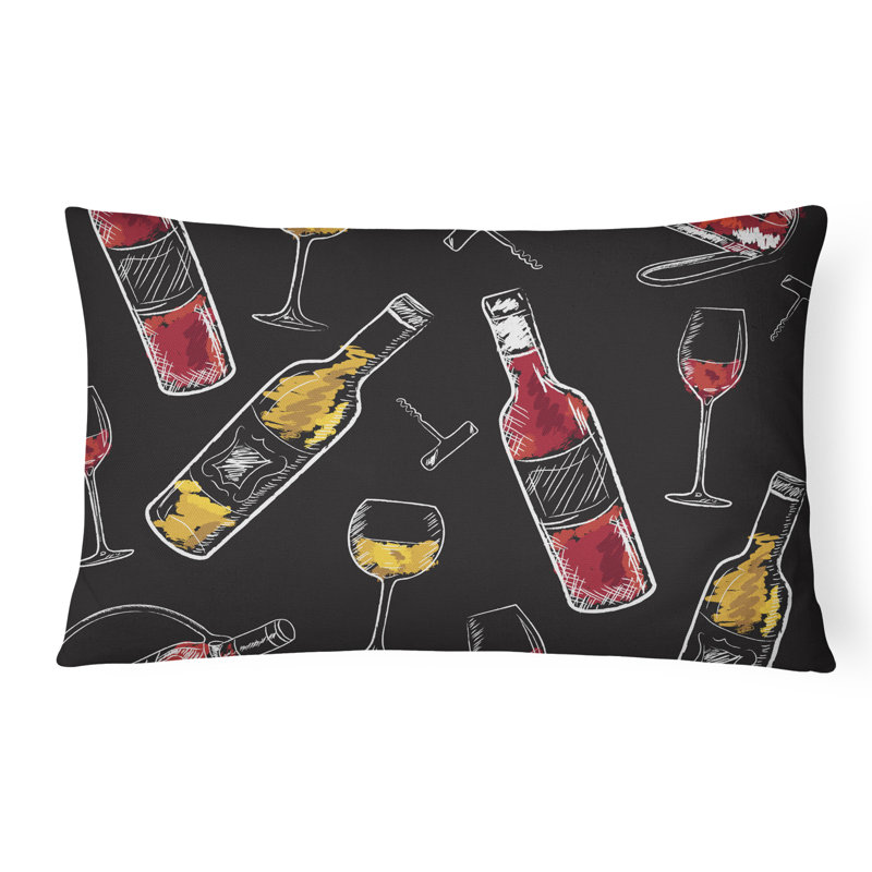  Wine Lumbar Pillow, Black