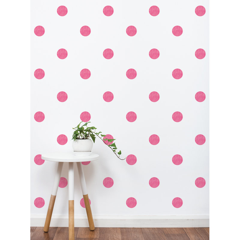 Pois et adhésifs en vinyle texturé à pois 3 pouces, Rose vif