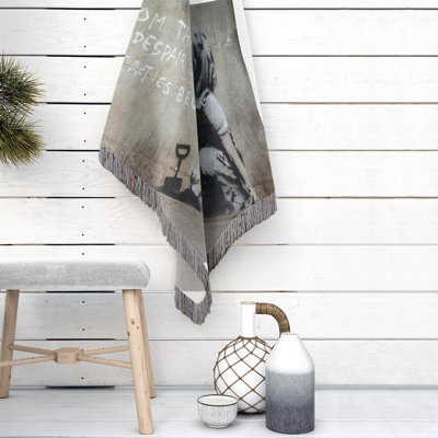 Banksy Graffiti Hand Woven Throw Blanket