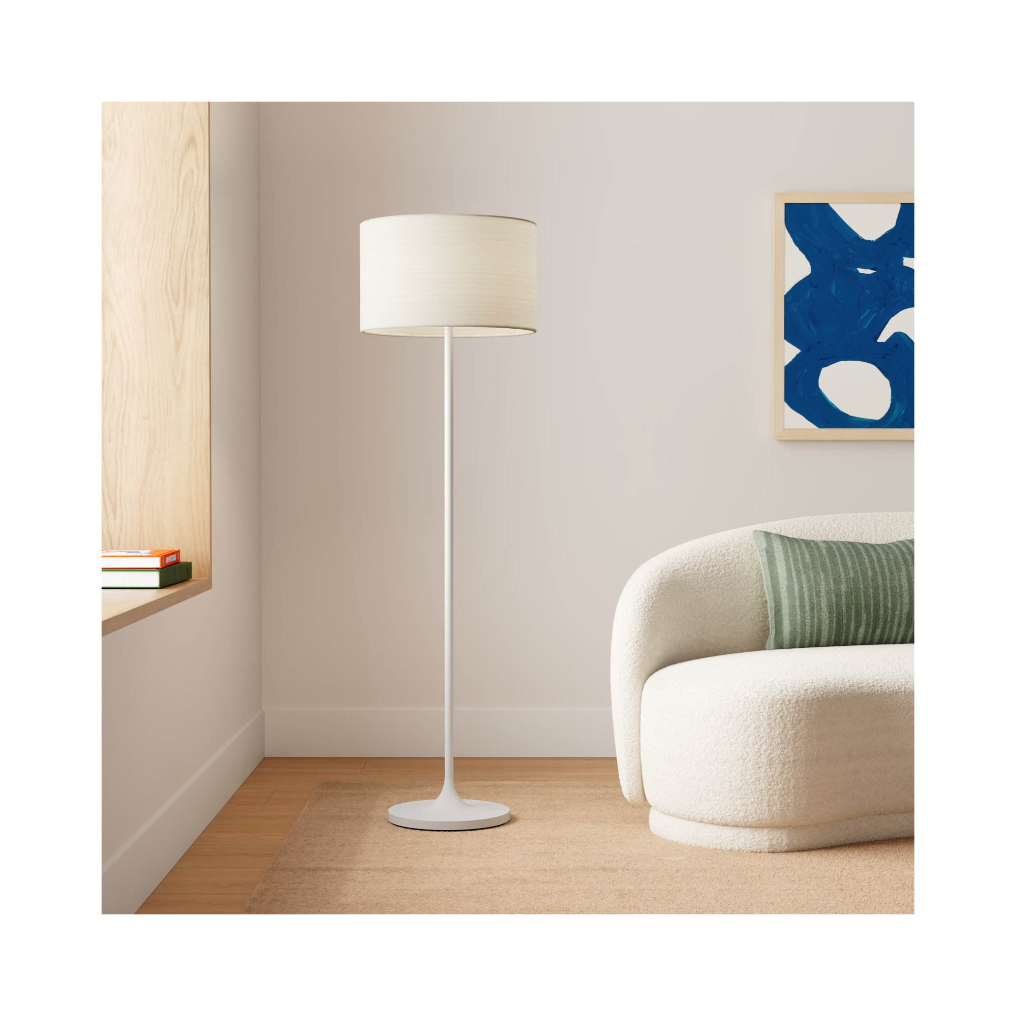 California 59.5'' Floor Lamp, White, White