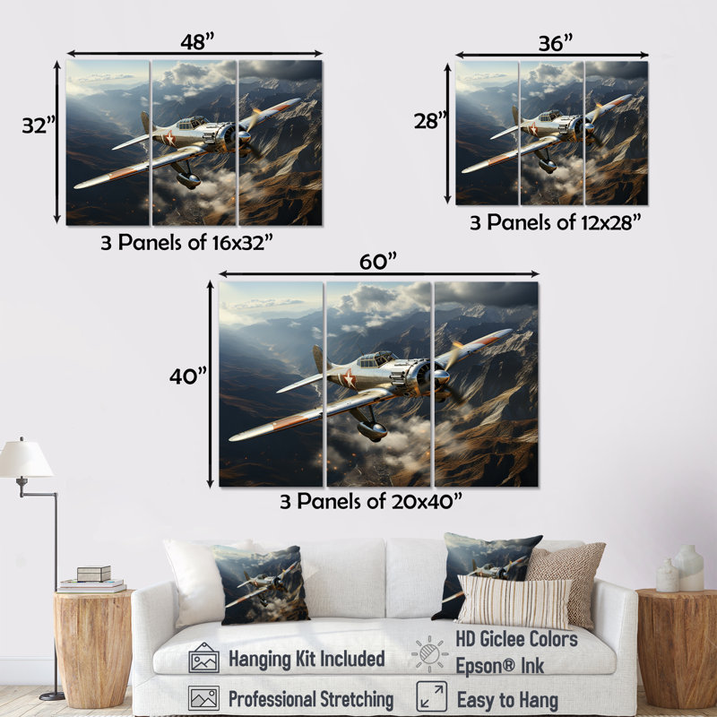 An Action Blur Plane In Flight I - Avion, impression d'art mural, H 40 po x l 60 po