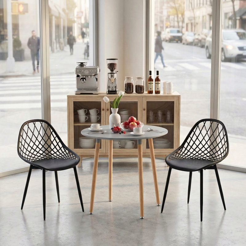 Nero Dining Table, Gray, 74cm H x 80cm W x 80cm D