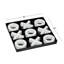 Black Wood Tic Tac Toe Game Set with White Pieces