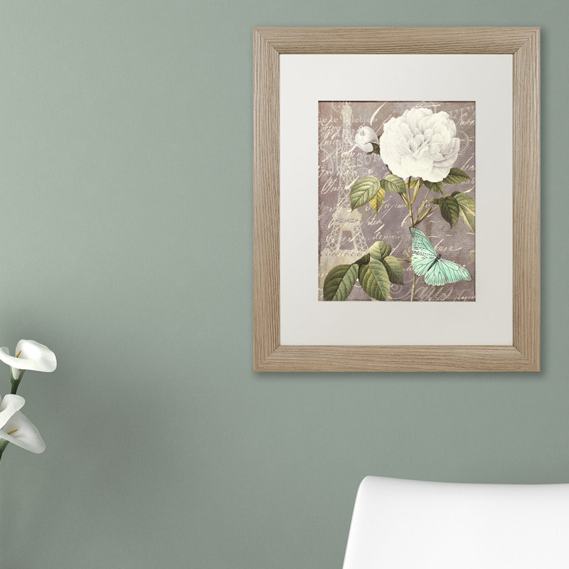 «White Rose» par Jadaya, impression encadrée, H 14 po x l 11 po x P 0,5 po, Noir, Noir