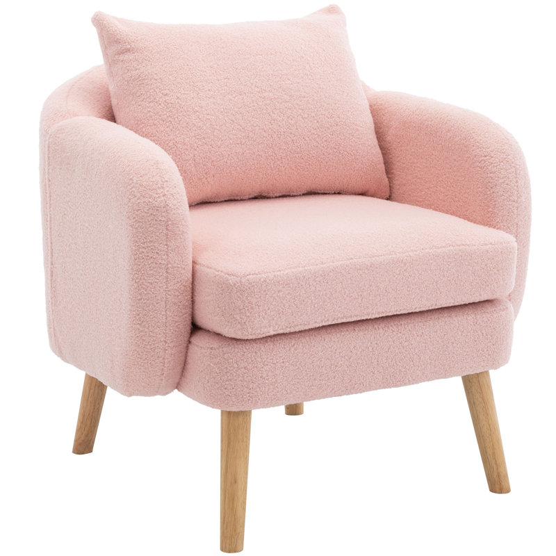 Kruse Upholstered Armchair, Pink Teddy