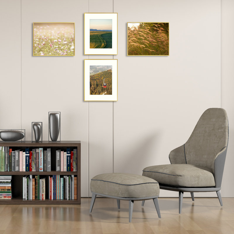 Cadre photo Drennon en métal, cadres photo ou plateau de table et fixation murale, Or, 16 po x 20 po emmêlé à 11 po x 14 po