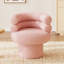  Fauteuil d'appoint rond et pivotant à dossier demi-tonneau, fauteuil de coiffeuse en molleton Teddy, rose-1060671736
