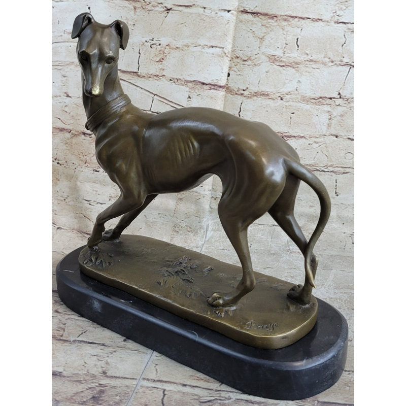 Handmade LARGE Bronze of a Whippet Greyhound Dog Classic Masterpiece Figurine
