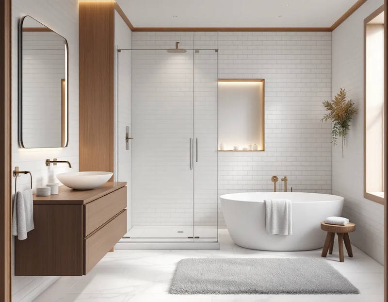 Arched LED Metal Floor Mirror