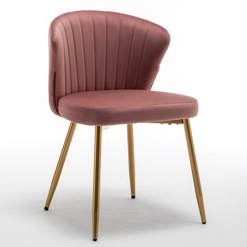 Raffinee Velvet Slipper Chair, Rose