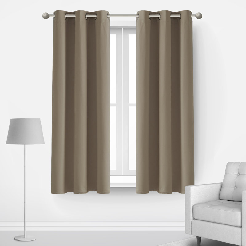 Lompoc Room Darkening Grommet Curtain Panels, Khaki, 42" W x 54" L