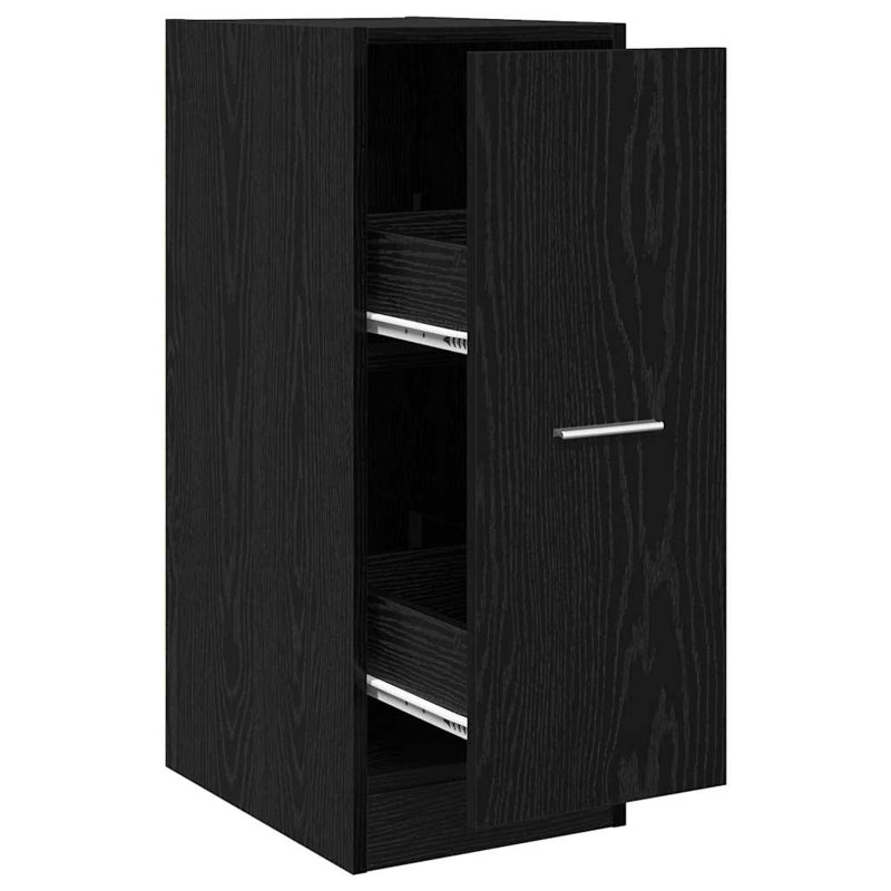 Apothecary Cabinet Black Oak Engineered Wood, 77.5cm H x 41cm W x 30cm D