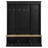 Elegant APP Controlled LED Light Hall Tree with 9 Hooks, Roman Column Design, and Natural Storage Bench with 3 Large Cabinets-1948406398
