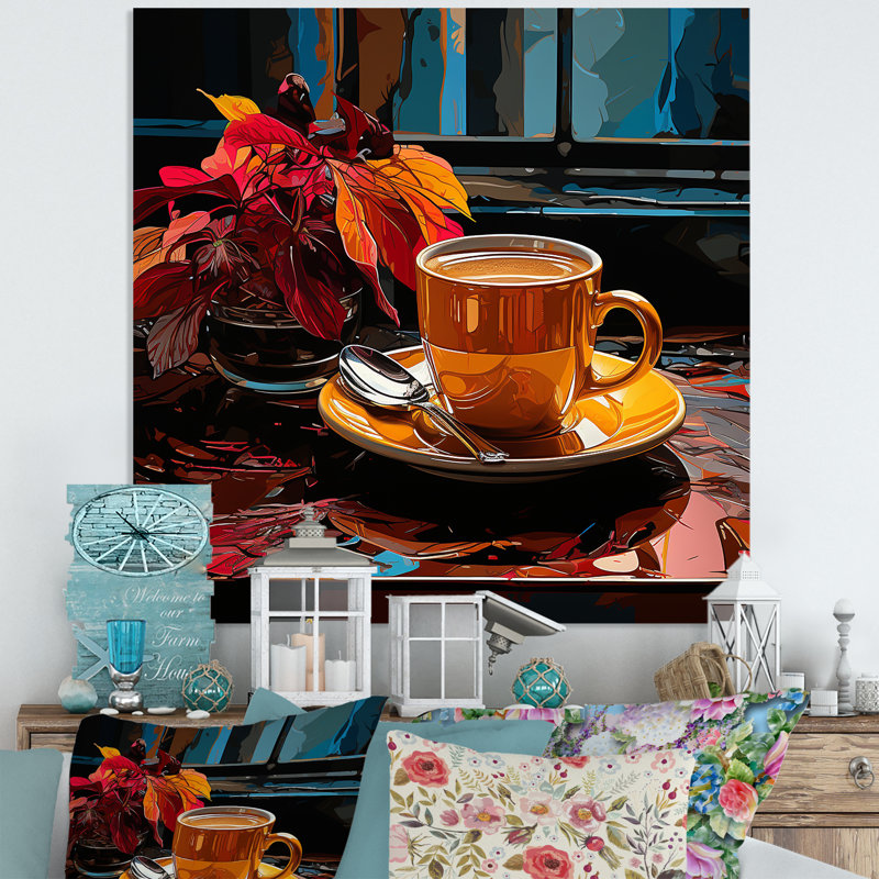 Turkish Coffee Pop Art Coffee - Art mural en métal café, H 29 po x l 29 po