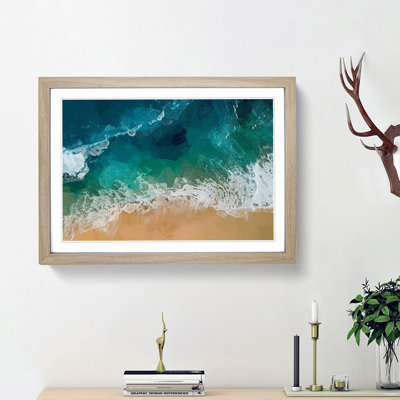 Beach in Honolulu Hawaii in Abstract - Picture Frame Graphic Art Print
