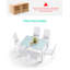 Ensemble de salle à manger 7 pièces avec table en verre et 6 chaises en similicuir-2138965822-2138965821