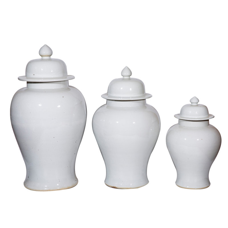 Handmade Jar, 26" H x 12" W x 12" D, Busan White