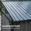 Outsunny 4.3x3 m Lean to Garden Pergola w/Galvanised Steel Roof, Dark Grey