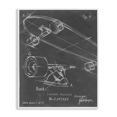 Skateboard Truck Diagram Framed Giclee Art by Ethan Harper