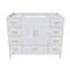 Base de meuble-lavabo 42 po avec 2 portes doubles à fermeture douce et 9 tiroirs lisses avec glissières (blanc)