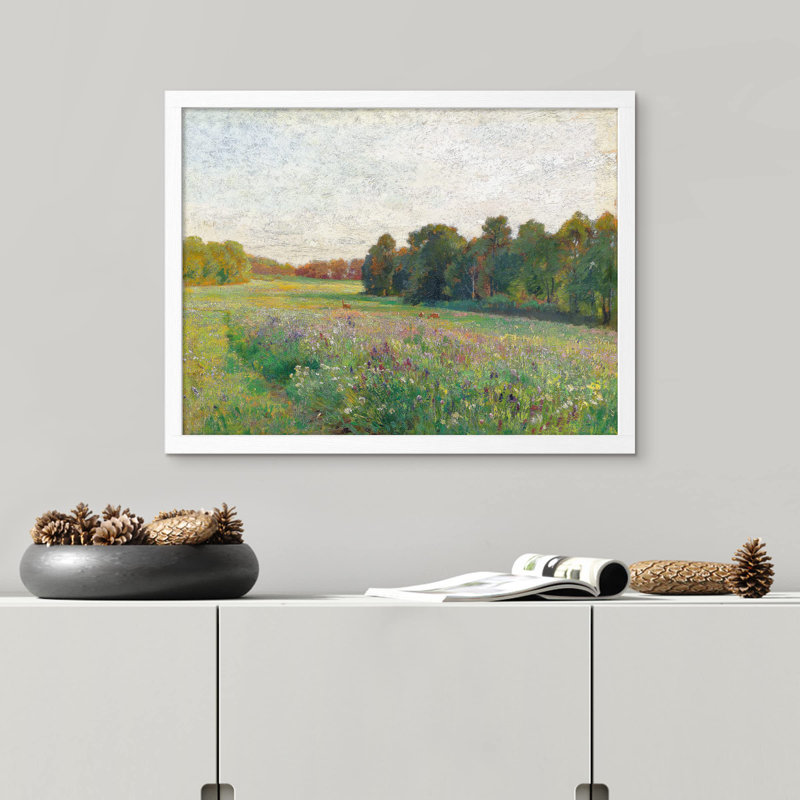 «Pastoral Vibrant Flower Garden» sur, Blanc, H 12 po x l 16 po