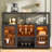 Asrf 47'' Wine Bar,Storage Buffet Cabinet Coffee Bar Cabinet For Liquor,Wine Cabinet With Racks with LEDs-1118037280
