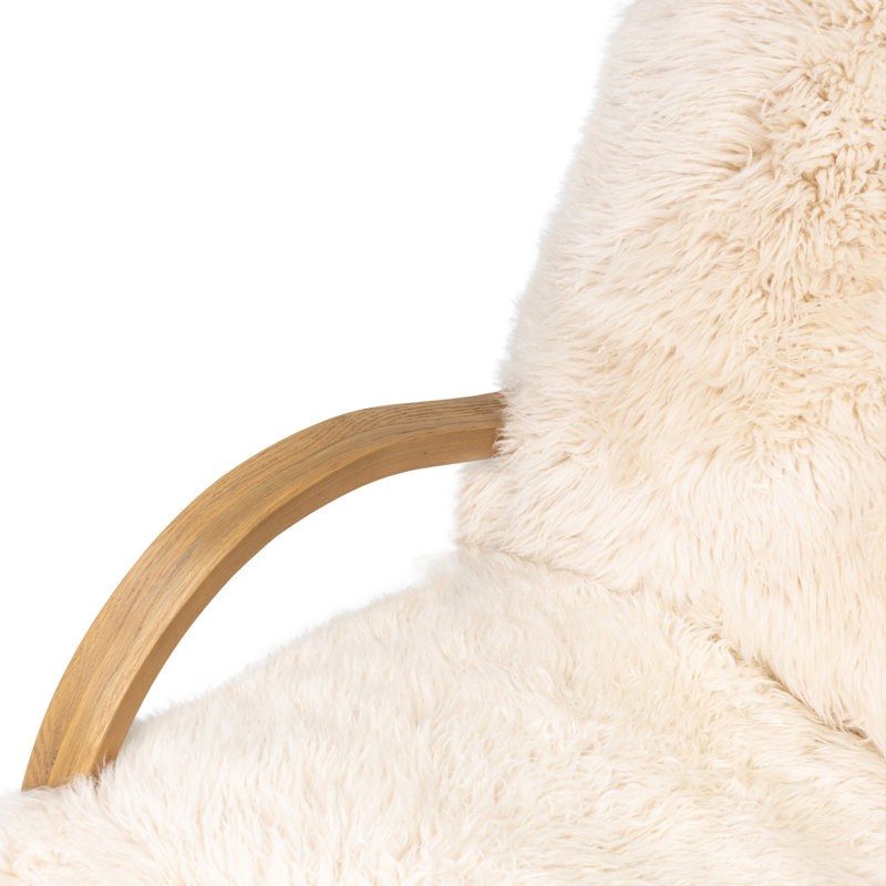 Fauteuil Parkhill, Chêne fumé vieilli, Fourrure champagne mongole
