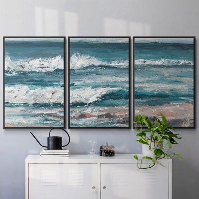 Ocean Breakers I - 3 pièces, reproduction sur toile