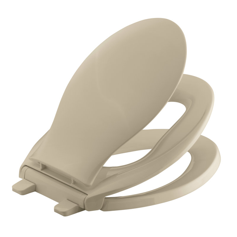Transitions Quiet-Close with Grip-Tight Elongated Toilet Seat, Mexican Sand, Non Ready Latch