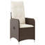 Ensemble bistro de patio avec coussins en rotin de polyester brun-831806659-831806658