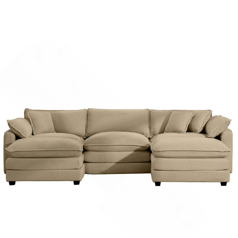 Oversized Modular Cushion Sofa, Tan