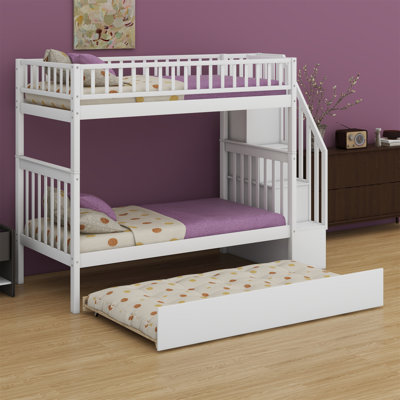 Bunk Bed With Trundle And Storage Staircase