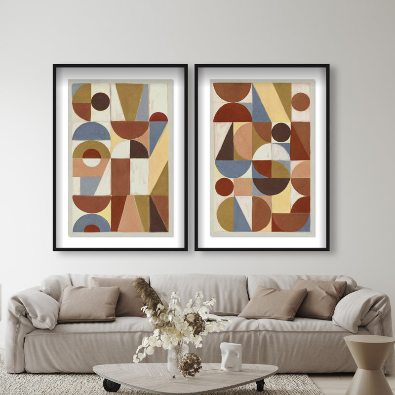 Tiled Set Set by Oliver Gal, 111"H x 75"W, Black Shadowbox