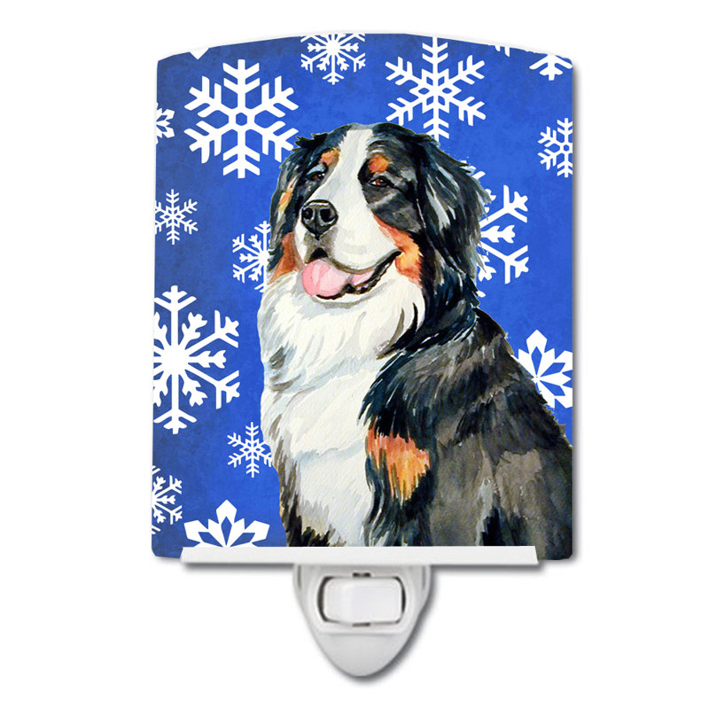 Irish Setter Winter Snowflakes Ceramic Night Light, Bernese Mountain Dog